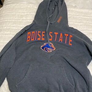 Source Unknown Gray Hoodie with Orange and Blue Accents